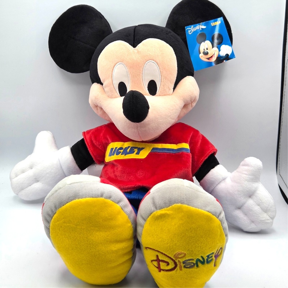 New With Tag-Extra Large Disney Mickey Mouse Floppy Stuffed Plush Mouse 23" TALL